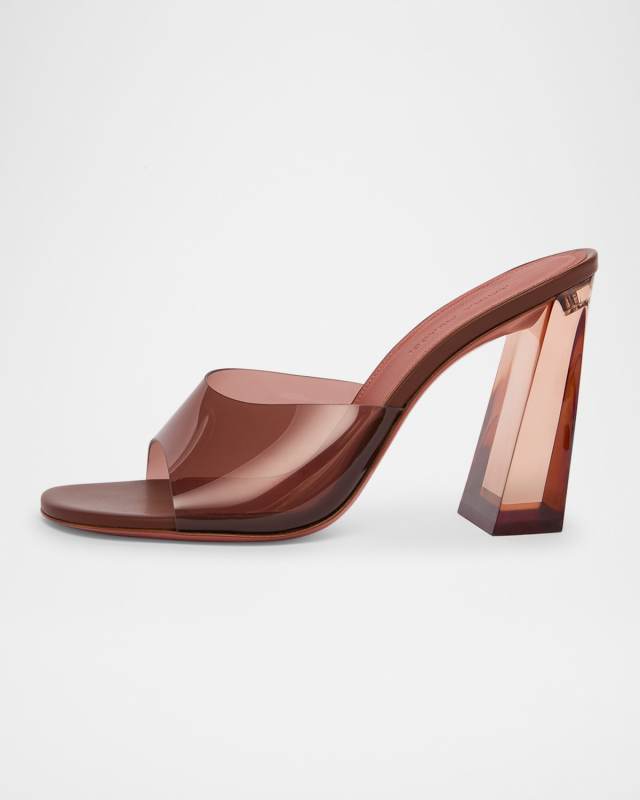 Brigitte Clear Block-Heel Mule Sandals